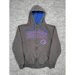 Colosseum Boise State Broncos Mens Small‎ Gray Full Zip Hoodie Sweatshirt